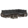 vidaXL Gartensofa-set 10 stk. Grau und Dunkelgrau Poly-Rattan