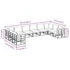vidaXL Gartensofa-set mit Kissen 10 pcs Schwarz Aluminium