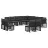 vidaXL Outdoor-Sofagarnitur 13 pcs Schwarz und Dunkelgrau Polyester