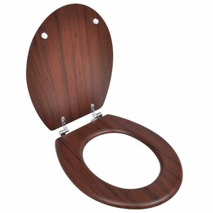 vidaXL Toilettensitz MDF Deckel Schlichtes Design Braun
