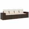 vidaXL 4-tlg. Garten-Sofagarnitur mit Kissen Braun Poly Rattan