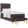 vidaXL Boxspringbett mit Kopfteil Dunkelbraun 200 x 90 cm Stoff