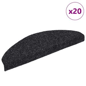 vidaXL Stufenmatten Selbstklebend 20 Stk. 65x21x4 cm Schwarz Halbrund Gro&szlig;
