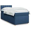vidaXL Boxspringbett mit Matratze Blau 90x190 cm Stoff