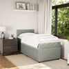vidaXL Boxspringbett mit Matratze Hellgrau 100x200 cm Samt