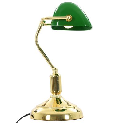 vidaXL Banker-Schreibtischlampe 40 W Grün und Golden