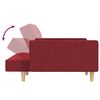 vidaXL Schlafsofa 2-Sitzer mit 2 Kissen & Hocker Weinrot Stoff