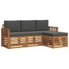 vidaXL Outdoor-Sofagarnitur 4 Stk. Natur und Anthrazit