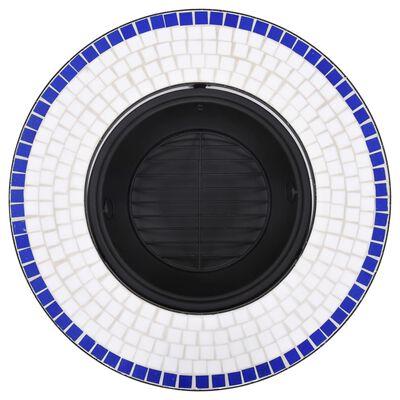 vidaXl Mosaik-Feuerstelle Blau und Weiß 68 cm Keramik