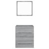 vidaXL Badschrank mit Spiegel Grau Sonoma 41x38,5x48 cm