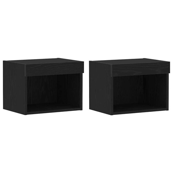 vidaXL TV-Schrankset 2 pcs Schwarz Eichen-Optik 40 x 30 x 30 cm