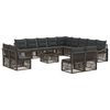 vidaXL Gartensofa-set 14 stk. Grau Poly-Rattan