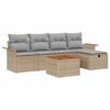 vidaXL Garten-Sofa-Set mit Speicher 6 pcs Beige Poly Rattan