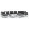 vidaXL 10-tlg. Garten-Lounge-Set mit Kissen Wei&szlig; Stahl