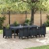 vidaXL Garten-Esstisch Anthrazit 250 x 100 x 73 cm Poly-Rattan