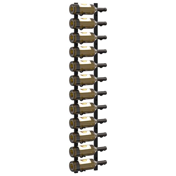 vidaXL Wand-Weinregal f&uuml;r 12 Flaschen Schwarz Eisen