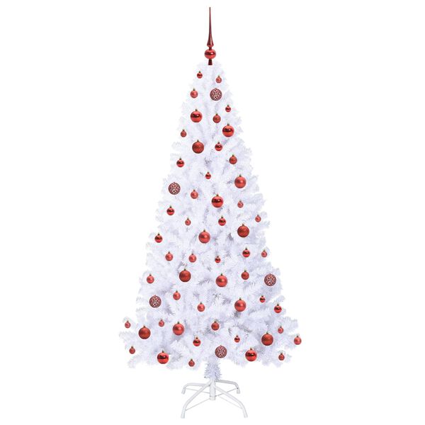 vidaXL K&uuml;nstlicher Weihnachtsbaum Wei&szlig; 180 cm PVC und Stahl
