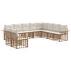 vidaXL Outdoor-Sofagarnitur 10 pcs Nat&uuml;rlich und Cremwei&szlig; Polyester