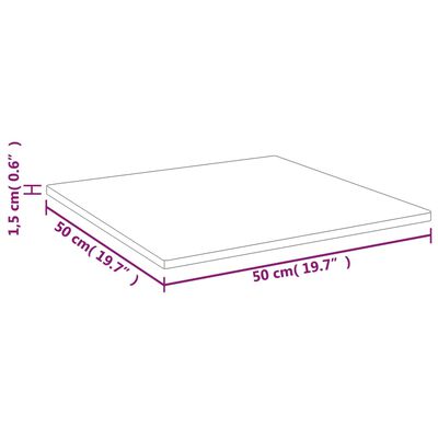 vidaXL Tischplatte Quadratisch Hellbraun 50x50x1,5cm Behandelte Eiche