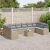 vidaXL Gartensofa-set mit Kissen 11 pcs Beige und Hellgrau Poly-Rattan