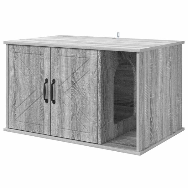 vidaXL Katzenhaus Graues Sonoma 85 x 55 x 50 cm Holzwerkstoff
