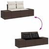 vidaXL Garten-Sofa-Set mit Kissen 7 pcs Braun und Creme Poly-Rattan