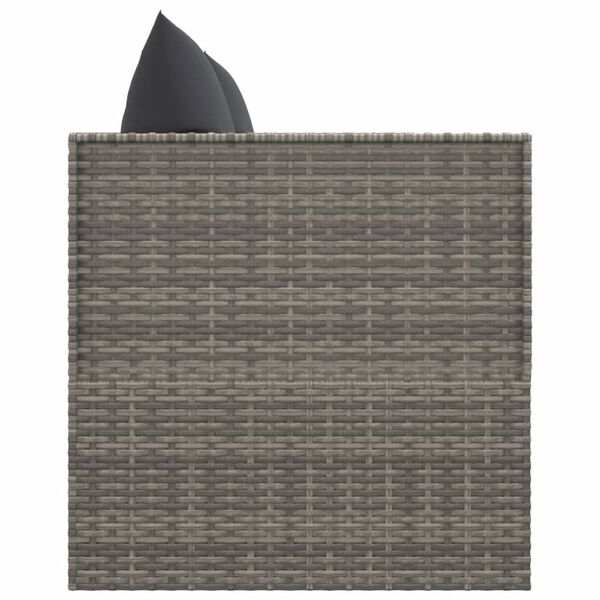 vidaXL Outdoor-Loungebett mit Kissen Grau Poly Rattan