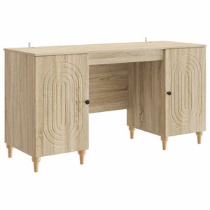 vidaXL Schreibtisch Sonoma 142,5 x 50 x 75 cm Holzwerkstoff