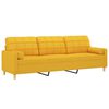 vidaXL 3-Sitzer-Sofa mit Kissen Hellgelb 210 cm Stoff