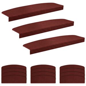 vidaXL Stufenmatten 15 stk. 56 x 17 x 3 cm Bordeauxrot Polyester