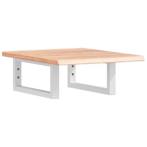 vidaXL Waschtischplatte mit Halterung Stahl und Massivholz Eiche