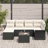 vidaXL Gartensofa-set mit Speicher 7 pcs Schwarz Poly-Rattan