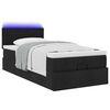 vidaXL Ottoman-Bett mit Matratze & LEDs Schwarz 90x200 cm Stoff