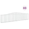 vidaXL Gabionen mit Hochbogen 3 Stk. 400x30x80/100cm Verzinktes Eisen