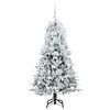 vidaXL K&uuml;nstlicher klappbarer Weihnachtsbaum Wei&szlig; 150 cm PE und PVC