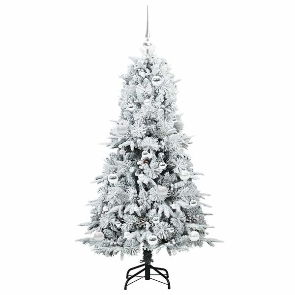 vidaXL K&uuml;nstlicher klappbarer Weihnachtsbaum Wei&szlig; 150 cm PE und PVC