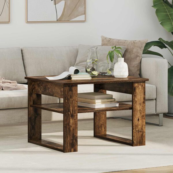 vidaXL Couchtisch Ger&auml;ucherte Eiche 64 x 54 x 44 cm Holzwerkstoff