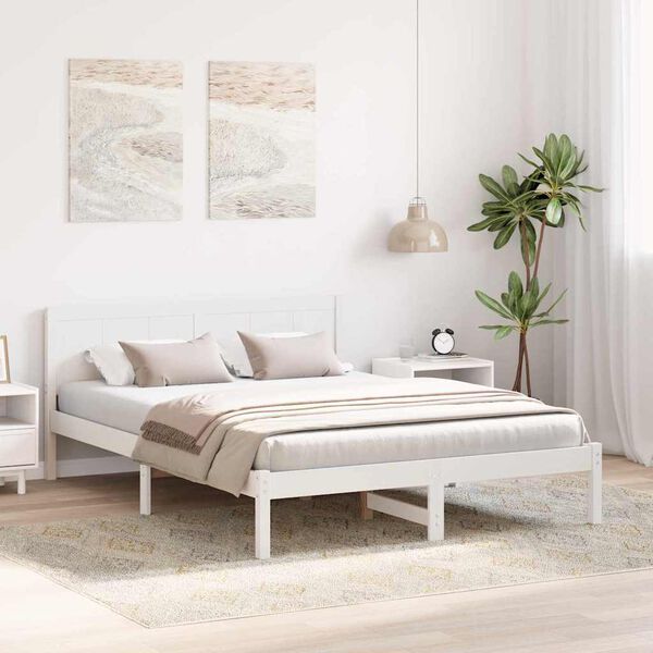 vidaXL Bettgestell Wei&szlig; 140 x 200 cm Massivholz Kiefer