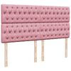 vidaXL Ottoman-Bett mit Matratzen & LEDs Rosa 160x200 cm Samt