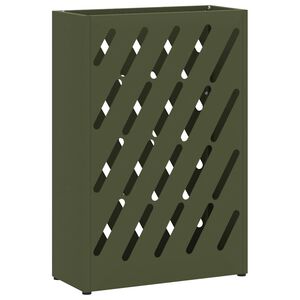 vidaXL Sonnenschirmhalter Olivgr&uuml;n 28 x 12 x 41 cm Stahl