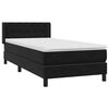 vidaXL Boxspringbett mit Matratze Schwarz 80x220 cm Samt