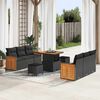 vidaXL Gartensofa-set mit Kissen 9 pcs Schwarz