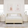 vidaXL Boxspringbett mit Matratze Creme 140 x 200 cm Stoff