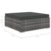 vidaXL 4-tlg. Garten-Lounge-Set mit Auflagen Poly Rattan Grau