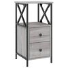 vidaXL Nachttisch Grau Sonoma-Eiche 34x35,5x70 cm Holzwerkstoff
