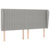 vidaXL Kopfteil mit Ohren Hellgrau 183x23x118/128 cm Stoff