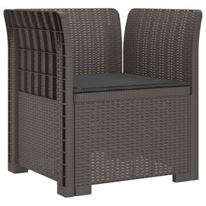 vidaXL 1-Sitzer Sessel mit Kissen Rattan-Look PP Hellgrau