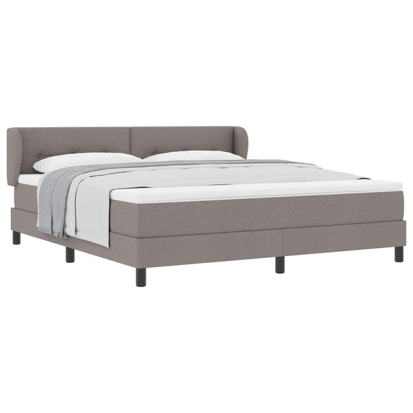 vidaXL Boxspringbett mit Matratze Taupe 180 x 200 cm Stoff