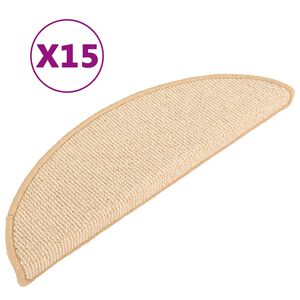 vidaXL Stufenmatten 15 Stk. 56x17x3 cm Creme Halbrund