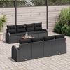 vidaXL Gartensofa-set mit Kissen 9 pcs Schwarz Poly-Rattan